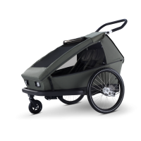 Croozer Ellma – Zweisitzer Fahrradanhänger & Kinderwagen, Moss Green – Ansicht 2