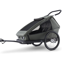 Croozer Ellma – Zweisitzer Fahrradanhänger & Kinderwagen, Moss Green