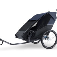 Croozer Lykke – Faltbarer Zweisitzer (Fahrradanhänger & Kinderwagen), Blueberry Blue – Ansicht 12