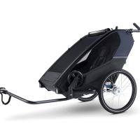 Croozer Lykke – Faltbarer Zweisitzer (Fahrradanhänger & Kinderwagen), Blueberry Blue – Ansicht 4